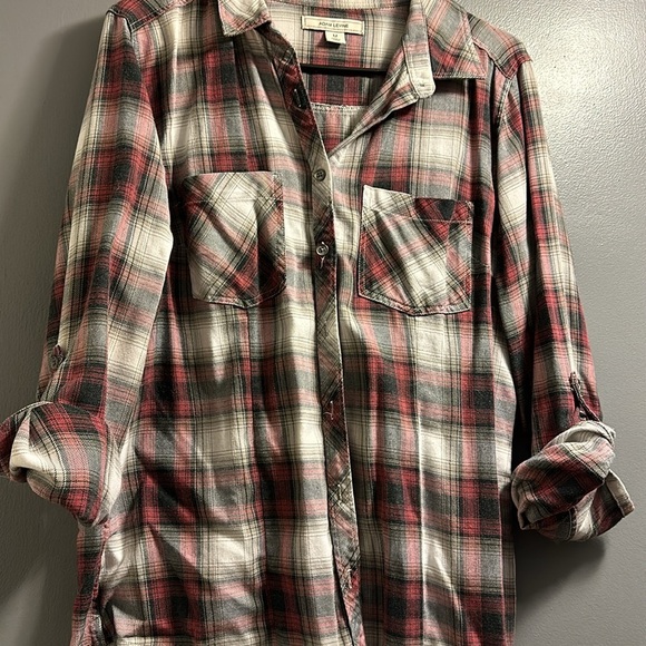 Tops - Adam Levine Burgundy Plaid Button Down Women’s Size Medium